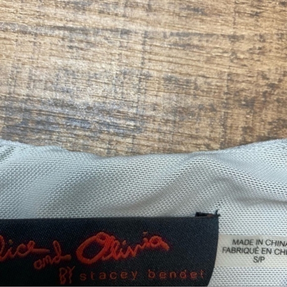 Alice + Olivia AIR Stacey Benger drapped gray midi dress small - Picture 3 of 5